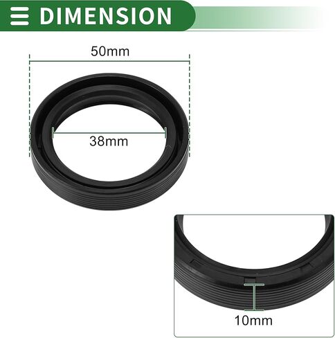 Universal Oil Seal TG4 Lip Seal Ring Rotary Shaft Seal 38x50x10mm High Pressure NBR Rubber Black 5 Pcs in Saudi Arabia