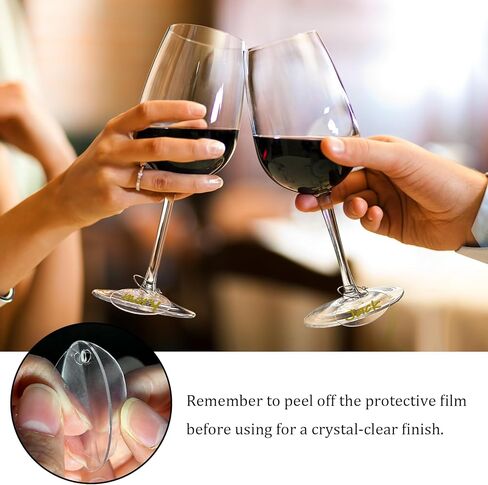 50 قطعة من حليات زجاج النبيذ من Philbinden - علامات النبيذ الفارغة من الأكريليك الدائرية للنظارات الجذعية - أداة التعرف على أعياد الميلاد وحفلات الزفاف والتذوق والحفلات والمارتيني وديكورات أعياد الميلاد in Kuwait
