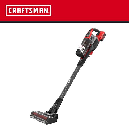 CRAFTSMAN V20 Stick Vacuum Cordless Rechargeable,3 Speed, Lightweight, Powerful Suction, Brushless, Extended Runtime, Battery and Charger Included (CMCVS501M1) in Saudi Arabia