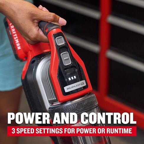 CRAFTSMAN V20 Stick Vacuum Cordless Rechargeable,3 Speed, Lightweight, Powerful Suction, Brushless, Extended Runtime, Battery and Charger Included (CMCVS501M1) in Saudi Arabia