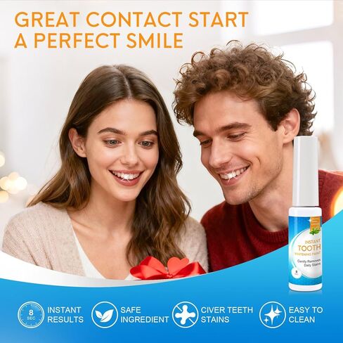 طلاء تبييض الأسنان بالفرشاة - أسنان بيضاء فورية، تبييض آمن ولطيف لابتسامة مشرقة تدوم طويلاً in Kuwait