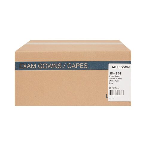 McKesson Disposable Patient Exam Gown [Pack of 50] Latex-Free, Medical, Hospital, Tissue/Polybacked, Blue, One Size Fits Most in Saudi Arabia