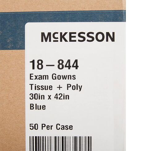 McKesson Disposable Patient Exam Gown [Pack of 50] Latex-Free, Medical, Hospital, Tissue/Polybacked, Blue, One Size Fits Most in Saudi Arabia