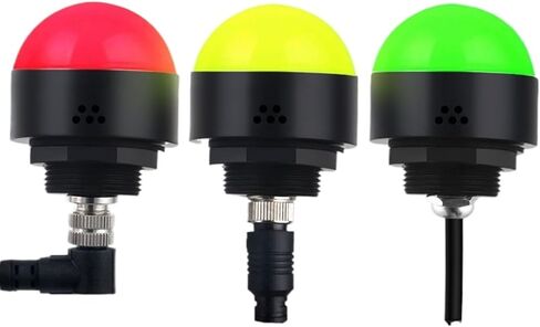 LED MINI Tricolor Warning Light 3W 24V Waterproof Dustproof M12 GX12 Connector Metal Indicator Industrial Buzzer Lamp(Black Metal Joint) in Saudi Arabia