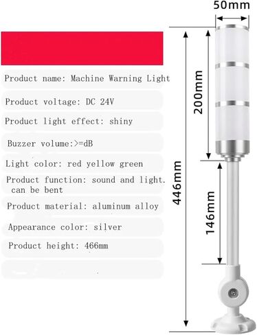 1pcsHigh Grand Aluminum Industrial Multilayer Stack Light 3 Layer Red Shiny Fold LED Signal Tower Alarm Caution lamp with Buzzer in Saudi Arabia