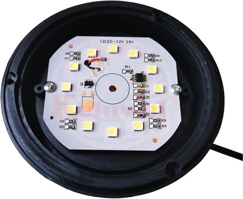 DC 12V/24V Car LED Red/Blue Color Flashing Highlights Round Signal Strobe Light 9 Modes Flashing Light Police Light Warning lamp(12V red) in Saudi Arabia