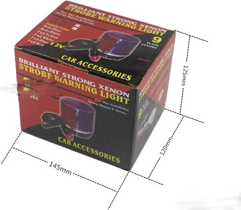 DC 12V/24V Car LED Red/Blue Color Flashing Highlights Round Signal Strobe Light 9 Modes Flashing Light Police Light Warning lamp(12V red) in Saudi Arabia