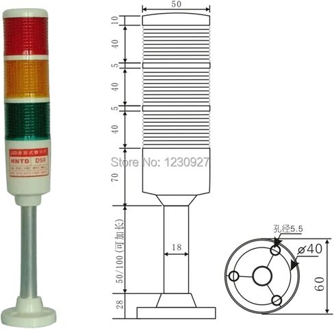 الشركة المصنعة بيع أضواء التحذير TD50-3، بقيادة ثلاثة ألوان DC24V مشرق مصباح إشارة التحذير مصباح ثلاثي الألوان in Saudi Arabia