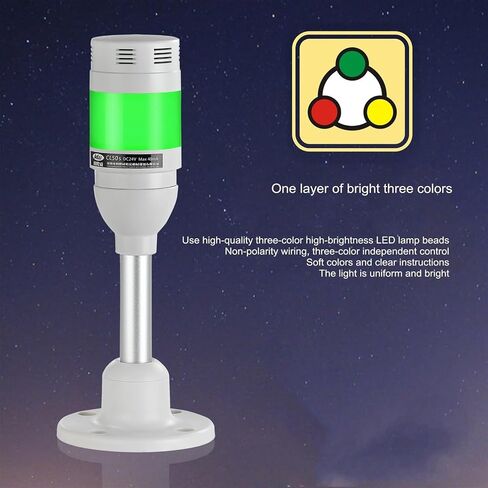24V Industrial Signal Tower Safety Stack Alarm Light Three-Color in 1 Layer Buzzer Caution Equipment Warning Lamp for Machines in Saudi Arabia