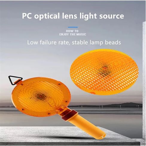 Portable Handheld LED Barricade Light Signal Traffic Safety Warning Light Emergency Flashing Strobe Light with Ring for Hanging(Red) in Kuwait