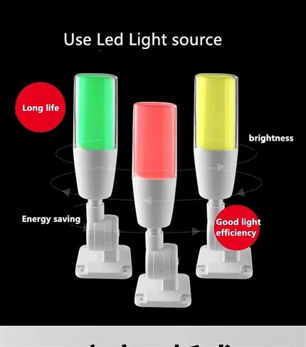 Machine Light Led 3 Color in 1 Layer Folding 24V Warning Lamp Signal Buzzer Alarm Caution Sound Tower Light Tricolor Dustproof in Saudi Arabia