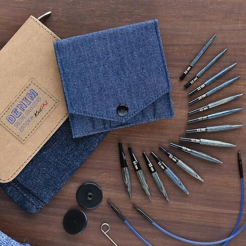 KnitPro Indigo Wood Mini Interchangeable Needle Set | 7 US Sizes (2.5 to 10) in Saudi Arabia