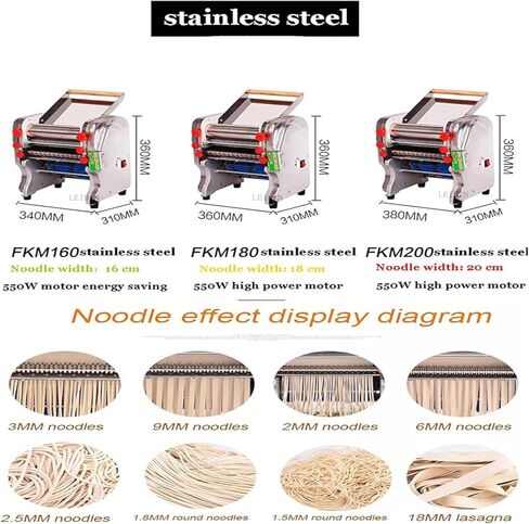 550w Automatic Noodle Machine, Pasta Makers Machine, Commercial Dough Roller Machine for Spaghetti Home & Commercial Use, Fkm160 in Saudi Arabia