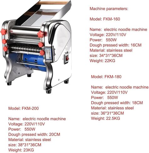 550w Automatic Noodle Machine, Pasta Makers Machine, Commercial Dough Roller Machine for Spaghetti Home & Commercial Use, Fkm160 in Saudi Arabia