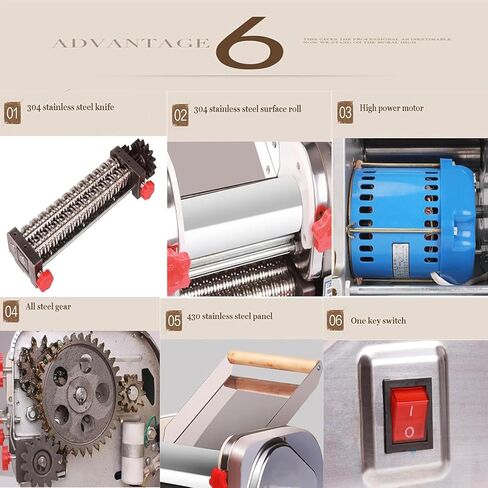 550w Automatic Noodle Machine, Pasta Makers Machine, Commercial Dough Roller Machine for Spaghetti Home & Commercial Use, Fkm160 in Saudi Arabia