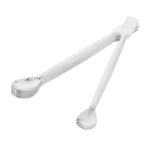 10pcs Micro Measuring Spoons Stainless Steel Lab Sampling Spoon Spatula Double-Ended Square Tail Micro in Saudi Arabia