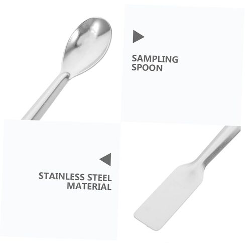 10pcs Micro Measuring Spoons Stainless Steel Lab Sampling Spoon Spatula Double-Ended Square Tail Micro in Saudi Arabia