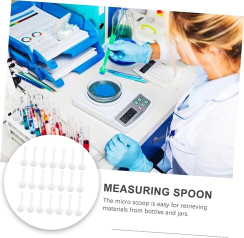 Vaguelly 100pcs Plastic Cutlery Set Disposable Soup Spoons Measuring Spoons for Kitchen White Pp Material in Saudi Arabia