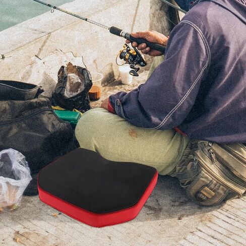 Kisangel Thick Waterproof Fishing Seat Cushion with High Resilience Memory Foam, Black Elastic Padded Boat and Kayak Chair Accessory for Outdoor Fishing Comfort in Saudi Arabia