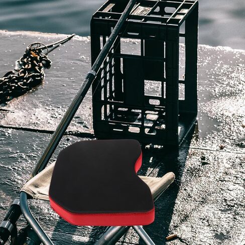 Kisangel Thick Waterproof Fishing Seat Cushion with High Resilience Memory Foam, Black Elastic Padded Boat and Kayak Chair Accessory for Outdoor Fishing Comfort in Saudi Arabia