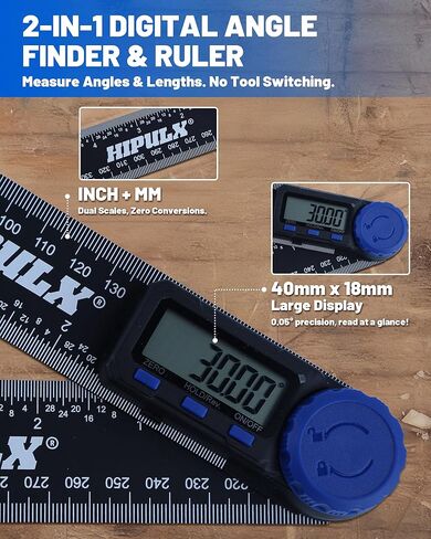 أداة تحديد الزوايا الرقمية، منقلة رقمية مقاس 7 بوصة مع شاشة LCD، أداة تحديد الزوايا الرقمية 0-360 درجة، منقلة بناء ومسطرة مع بطارية مزدوجة للأعمال الخشبية والبناء in Kuwait