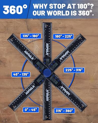 أداة تحديد الزوايا الرقمية، منقلة رقمية مقاس 7 بوصة مع شاشة LCD، أداة تحديد الزوايا الرقمية 0-360 درجة، منقلة بناء ومسطرة مع بطارية مزدوجة للأعمال الخشبية والبناء in Kuwait