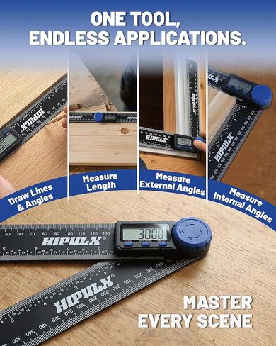 أداة تحديد الزوايا الرقمية، منقلة رقمية مقاس 7 بوصة مع شاشة LCD، أداة تحديد الزوايا الرقمية 0-360 درجة، منقلة بناء ومسطرة مع بطارية مزدوجة للأعمال الخشبية والبناء in Kuwait