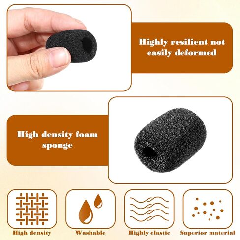 20 Pack 2 Sizes Microphone Covers Foam Microphone Foam Covers Small Ball-Type Windscreen Foams Mic Cover for Clear Audio Fits Podcasting Vlogging Interviews Video Recording(Black) in Saudi Arabia