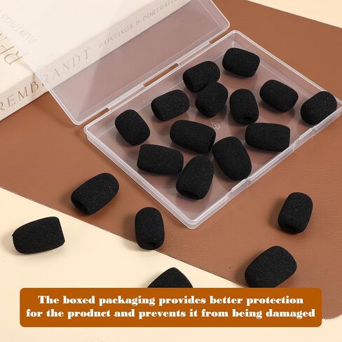 20 Pack 2 Sizes Microphone Covers Foam Microphone Foam Covers Small Ball-Type Windscreen Foams Mic Cover for Clear Audio Fits Podcasting Vlogging Interviews Video Recording(Black) in Saudi Arabia