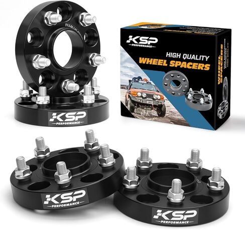 KSP 5x114.3mm Wheel Spacers 25mm Fit for A-c-c-o-r-d Civic CR-V Element Acura CL ILX RSX TLX TSX MDX Forged Hubcentric 64.1mm bore, 12x1.5 Studs Black FOR 5 Lug Tires(4pcs) in Kuwait