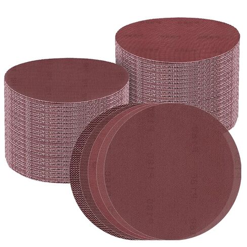 أقراص صنفرة شبكية مقاس 9 بوصة 80 120 180 240 320 حبيبة، 25 قطعة من ورق الصنفرة للجدران الجافة المقاوم للانسداد بخطاف وحلقة لتلميع ساندر الحوائط الجافة in Kuwait