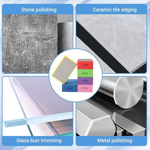 6 عبوات من وسادات تلميع الماس، وكتل الصنفرة، وأدوات البلاط، وسادات الصنفرة الماسية الداعمة الإسفنجية، 60,100,200,400,600,1000 للبلاط والزجاج والسيراميك والخشب والرخام والمعدن in Kuwait