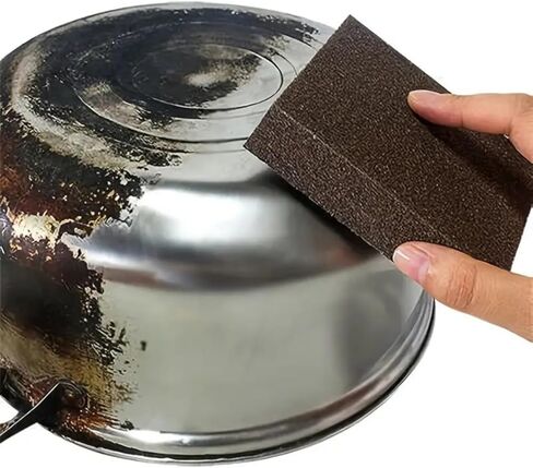 Emery Magic Wipe,Carborundum Sponge,Heavy Duty Scouring Sponges - Fiberglass-Free Nano Rust Eraser for Pots, Pans, Grill, Oven Racks & Sink Stains, 2PCS in Saudi Arabia