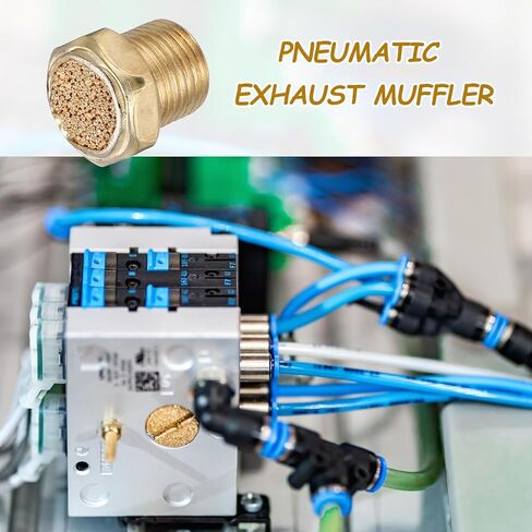 MECCANIXITY 8PCS Pneumatic Exhaust Muffler, 1/8" NPT Male Sintered Bronze Muffler Air Line Fittings for Pneumatic Tools and Industrial Machinery in Saudi Arabia