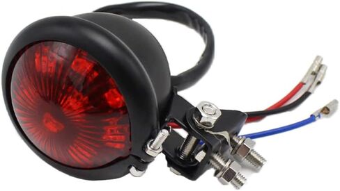 Riloer 2.2" Motorbike Round Taillight Red Lens Red Light, Motorcycle 12V 5W Metal Housing LED Tail Light, Rear Brake Stop Lamp Taillight, Compatible with Harley Chopper Bobber Cafe Racer BIKE in Saudi Arabia