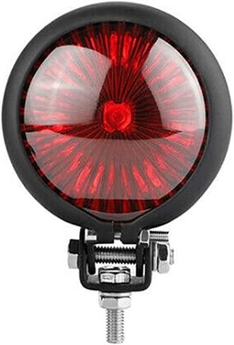 Riloer 2.2" Motorbike Round Taillight Red Lens Red Light, Motorcycle 12V 5W Metal Housing LED Tail Light, Rear Brake Stop Lamp Taillight, Compatible with Harley Chopper Bobber Cafe Racer BIKE in Saudi Arabia