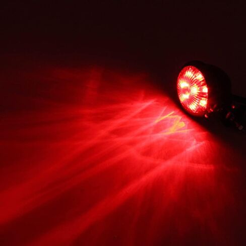 Riloer 2.2" Motorbike Round Taillight Red Lens Red Light, Motorcycle 12V 5W Metal Housing LED Tail Light, Rear Brake Stop Lamp Taillight, Compatible with Harley Chopper Bobber Cafe Racer BIKE in Saudi Arabia