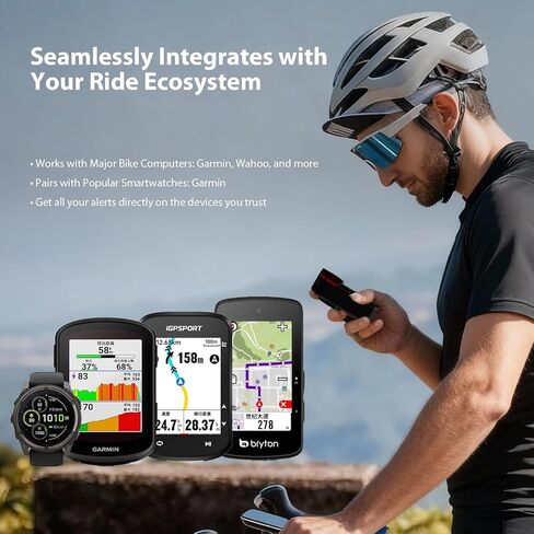 ضوء خلفي رادار الدراجة الذكي، نظام تنبيه خلفي 140 متر مع تنبيه ذكي للفرامل والاقتراب، ضوء خلفي مقاوم للماء لركوب الدراجات لمدة 25 ساعة in Kuwait