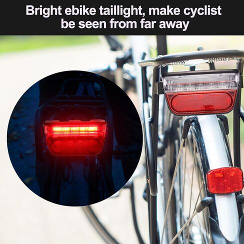 ضوء فلاش Ebike الخلفي رؤية واسعة 220 درجة، يناسب فتحات الرف 50 مم، ضوء خلفي للدراجة الكهربائية 6V-48V مع موصل SM/مقاوم للماء (موصل SM) in Kuwait