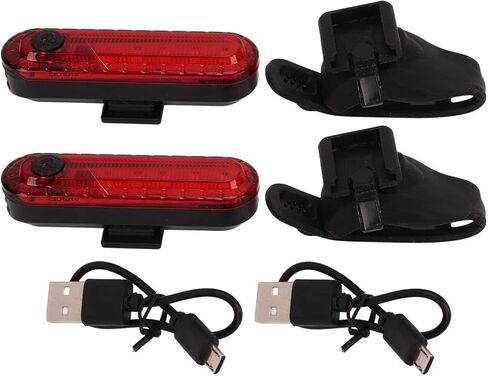 ضوء خلفي للدراجة قابل لإعادة الشحن عبر USB مع بطارية 330 مللي أمبير في الساعة و4 أوضاع إضاءة سهلة التركيب وحزام سيليكون للدراجات الجبلية على الطرق in Saudi Arabia