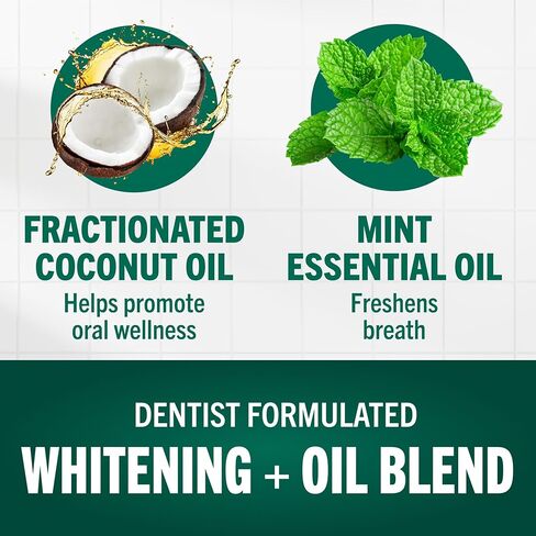 TheraBreath Whitening + Oil Blend Oral Rinse, Alcohol-Free & Peroxide-Free Mouthwash Helps Whiten Teeth & Freshen Breath, Smooth Mint, 16 Fl Oz in Kuwait
