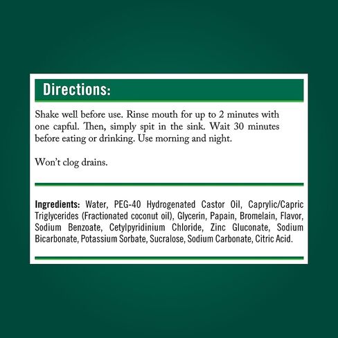 TheraBreath Whitening + Oil Blend Oral Rinse, Alcohol-Free & Peroxide-Free Mouthwash Helps Whiten Teeth & Freshen Breath, Smooth Mint, 16 Fl Oz in Kuwait