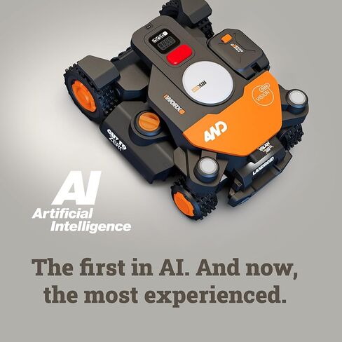 Worx Landroid Vision Cloud 4WD Robot Lawn Mower، بدون جزازة روبوت سلكية محيطية لمساحة 1 فدان، تجنب عقبات الذكاء الاصطناعي + ملاحة سحابية RTK، منحدر 84%، رسم الخرائط التلقائي، التحكم في التطبيق، القطع إلى الصفر، WR344 in Kuwait