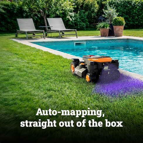 Worx Landroid Vision Cloud 4WD Robot Lawn Mower، بدون جزازة روبوت سلكية محيطية لمساحة 1 فدان، تجنب عقبات الذكاء الاصطناعي + ملاحة سحابية RTK، منحدر 84%، رسم الخرائط التلقائي، التحكم في التطبيق، القطع إلى الصفر، WR344 in Kuwait