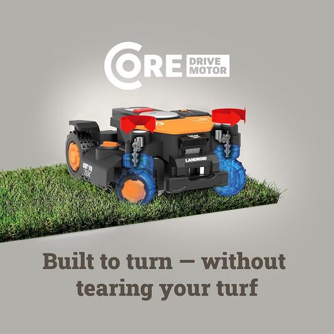 Worx Landroid Vision Cloud 4WD Robot Lawn Mower، بدون جزازة روبوت سلكية محيطية لمساحة 1 فدان، تجنب عقبات الذكاء الاصطناعي + ملاحة سحابية RTK، منحدر 84%، رسم الخرائط التلقائي، التحكم في التطبيق، القطع إلى الصفر، WR344 in Kuwait