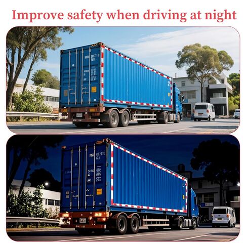 SynHHergyx 20 PCS Trailer Reflective Tape Reflective Strips Red and White Safety Reflector Strips Waterproof Self Adhesive Warning Sticker for Road Signs, Trucks, Rvs, Cars in Saudi Arabia