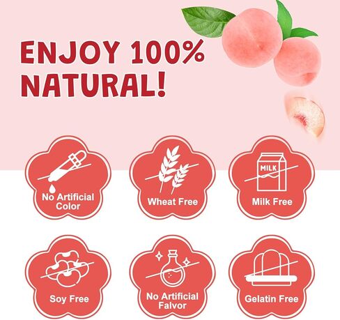 Kids Probiotic-Fiber Gummies, Probiotics-Fiber Gummies for Kids with 5 Billion CFUs & Prebiotics for Digestive Health, with Vitamin C and Zinc for Immune Support, 45 Servings, Natural Peach Flavor in Kuwait