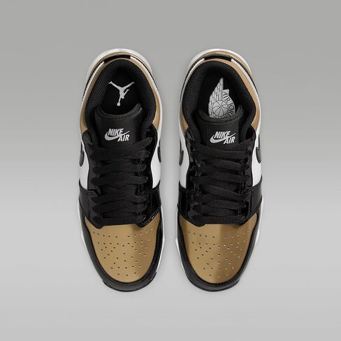 Jordan 1 Low Little/Big Kids' Cleats (HF6885-701, Metallic Gold/White/Black) Size 4 in Saudi Arabia