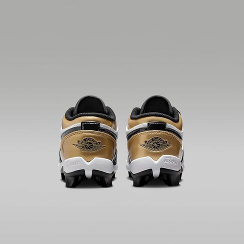 Jordan 1 Low Little/Big Kids' Cleats (HF6885-701, Metallic Gold/White/Black) Size 4 in Saudi Arabia