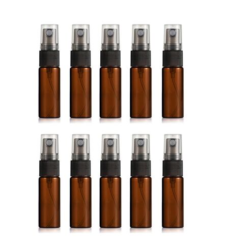 Elfenstall - 20 قطعة من العنبر 5 مل 1/6 أونصة قارورة زجاجية رذاذ قابلة لإعادة الملء عطر فارغ رذاذ ناعم زجاجة عينة قماش نظيف ماصة 3 مل مجانية لحفلات السفر in Kuwait